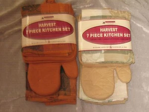 7 pc. Harvest Kitchen Set Towels Pot Holders Oven Mitt Dish Cloths Autumn NEW! - Picture 1 of 5