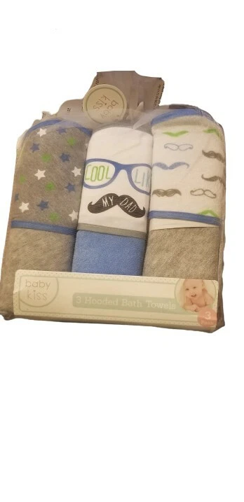 Baby Kiss 3 Hooded Bath Towels - Cool Like My Dad - Image 1 of 1