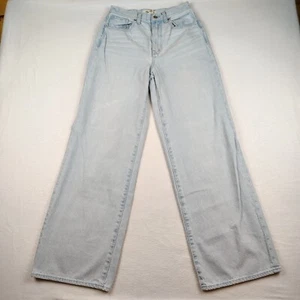 Jeans Madewell donna 26 gamba super larga larga Bayville lavaggio chiaro vita alta - Foto 1 di 12