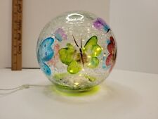Butterfly LED Glass Crackle Ball Tabletop Decor