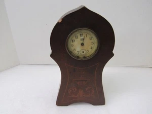 Jennings Brothers Holz Jugendstil Kaminuhr mit Porzellanzifferblatt antik - Bild 1 von 11