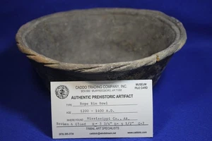 Authentic Rope Rim Bowl Pottery Artifact - Picture 1 of 5