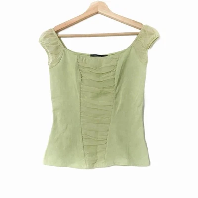 Arden B. Baby Doll Y2K Short Puff Sleeve Top Green Size Small - Image 1 of 4