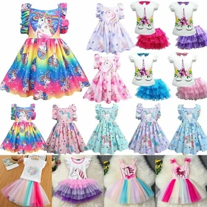 가Kids Baby Girls Unicorn Birthday Party Tutu Dress/Skirt Outfit PrincessSundress - Picture 1 of 13