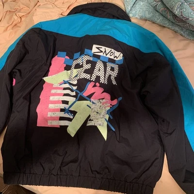 Chaqueta de esquí unisex Tyrolia By Head vintage blanca rosa negra azul talla mediana EE. UU. Foto 1 de 4