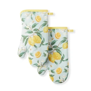 Martha Stewart Lemon Whimsy Oven Mitt 2-Pack Set, Yellow, 7"x13" - Picture 1 of 4