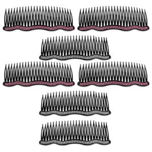 7 Stück Doppelreihiger Kamm Strass Braut Haarteil Clips Damen Schieber Haarspange - Bild 1 von 12