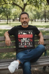 Home Alone Kevin McCallister Weihnachten schwarz Unisex hässlicher Pullover T-Shirt Large - Bild 1 von 4