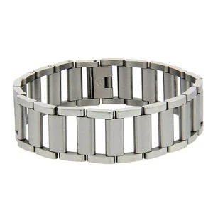 Men Women 20MM Stainless Surgical Steel Railway Link Bracelet 8.25 Inches - Picture 1 of 1