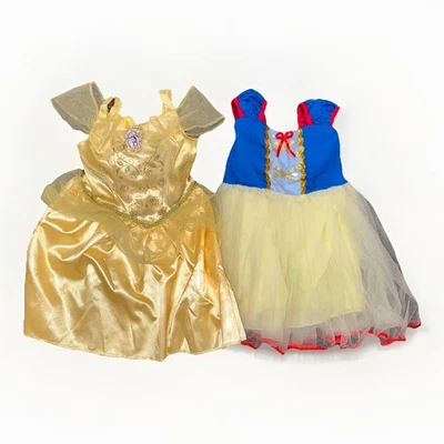 Vestidos de Princesa Disney Infantil, Bella y Blancanieves (Juego de 2) Foto 1 de 4
