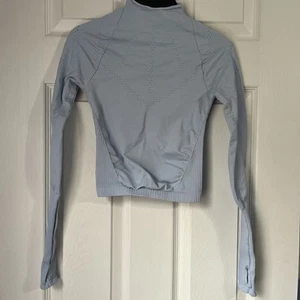 Free People Movement Manica Lunga XS Small Good Karma Azzurro Ritagliato Senza Cuciture - Foto 1 di 12