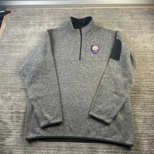 Orlando City SC Sweater Mens Extra Large Gray Quarter Zip Pullover Fleece - Picture 1 of 9