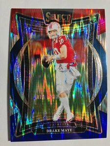 Drake Maye RC 2024 Select Red White & Blue Shock Prizm card #27 - Picture 1 of 2