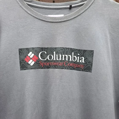 COLUMBIA T Shirt Mens Size L Crew neck Short Sleeve T-Shirt Grey Sportswear gym - Image 1 of 4