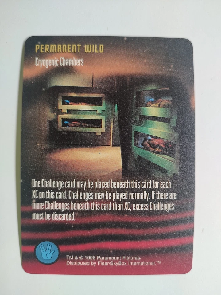 NUEVO SIN CIRCULAR 1996 Star Trek El Juego de Cartas Cámara Criogénica Salvaje Permanente Foto 1 de 2