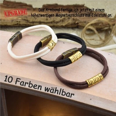 ❦ Armband LINUS | personalisierte Gravur | 4mm Segeltau | Magnetverschluß | 03 ❦ - Bild 1 von 4