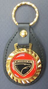 Red AMC EAGLE 5309 Leather Gold Tone Royal Classic Key Ring 1980 1981 1982 1983