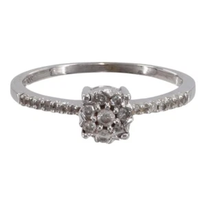 10k White Gold Diamond Classic Cluster Ring (PZ1004130) - Picture 1 of 7