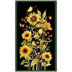 Sunflower Splendor Panel by Susan Winget Fabric 24 x 44" BTY - Bild 1 von 3