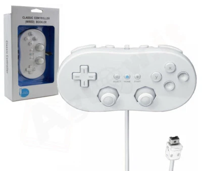 Controller Classic WII Wired GAMEPAD per NINTENDO WII Arcade JOYSTICK bianco