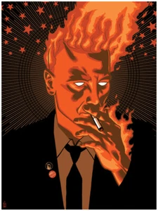 Burnt Out Art Print 2007 Brian Ewing Orange Variant - Picture 1 of 1