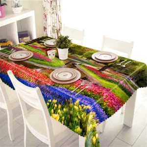Park Flower 3D Tablecloth Table cover Cloth Rectangle Wedding Party Banquet - Picture 1 of 1