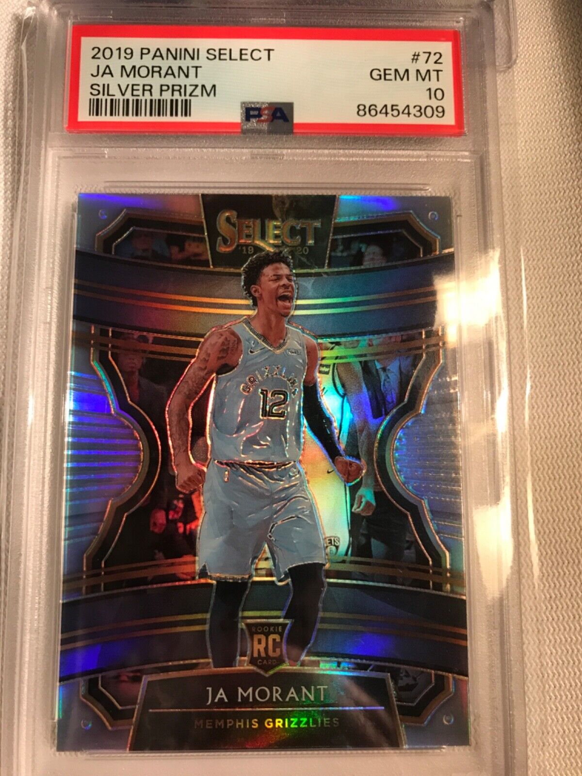 Ja Morant 2019-20 Panini Select Silver Prizm #72 Rookie RC PSA 10 GEM MINT