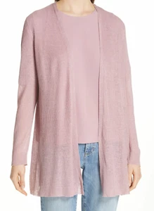 Cárdigan abierto largo de lino orgánico de cuarzo rosa EILEEN FISHER XXS 0 TTP 2 rosa NUEVO - Imagen 1 de 7