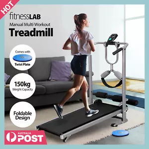 FitnessLab Manual Treadmill Mini Incline Fitness Machine Walking Home Gym Exerci - Picture 1 of 11