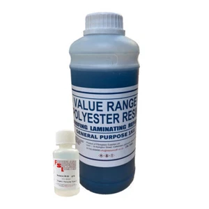 Resina de fibra de vidrio de poliéster GP 1 kg + rango de valor de catalizador. Techos, reparación de barcos - Imagen 1 de 2