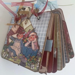 Adorable Mini Handcrafted Raggedy Ann Inspired Junk Journal - Picture 1 of 9