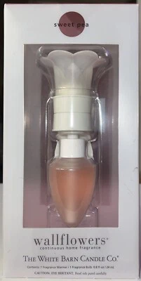 White Barn Candle Co Sweet Pea Wallflowers Home Fragrance Warmer and Bulb 24 ml - Image 1 of 4