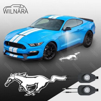 2X Car Side View Mirror Puddle Shadow LED Lights for Ford Mustang 2013-2020 - Image 1 of 4