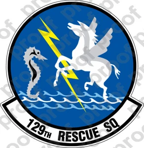 AUFKLEBER USAF 129TH RESCUE SQUADRON - Bild 1 von 1