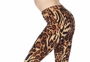 Reg One Size Women Buttery Soft Predator Leopard Leggings - Picture 1 of 8