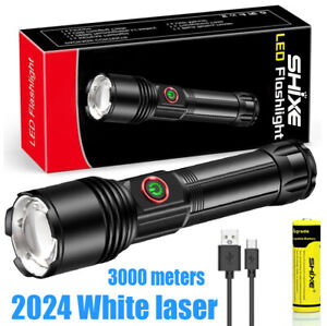 2024 Weißer Laser Taktisch Polizei Taschenlampe LED Militär wiederaufladbar DHL