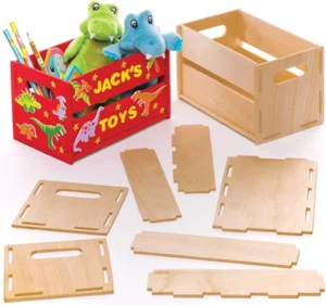 Baker Ross Bastelsets Mini-Kisten Aus Holz (2 Stück) – Für Kinder Zum Verzieren - Bild 1 von 3