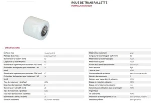 GALET NYLON 82 82 20 AVEC ROULEMENT TRANSPALETTE MANUEL PRAMAC LIFTER - Picture 1 of 1