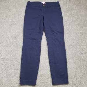 LILLY PULITZER Pants size 8 Navy Blue Kelly Textured Ankle Skinny Stretch - Picture 1 of 16