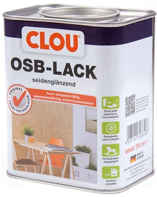 OSB Lack Klarlack Versiegelungslack CLOU wasserabweisend farblos 750ml - Bild 1 von 4