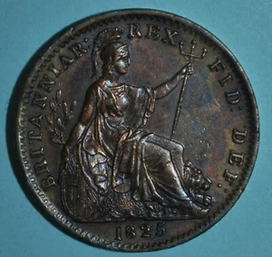 1825 Great Britain UK Farthing ((((2422 - Picture 1 of 2