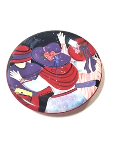 Certified International Luncheon Plate Susan Winget 8" Ceramic Ladies In Red  - Picture 1 of 5