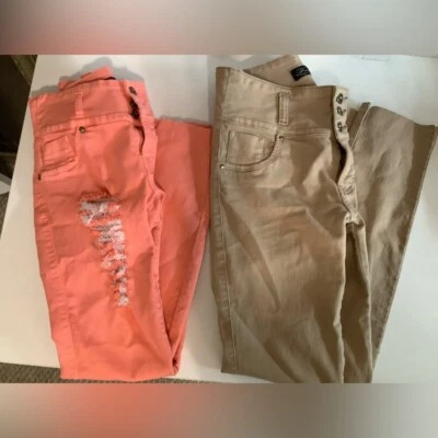 Pantalones de mezclilla para mujer Franka Levanta Cola elegantes colores talla 9 en coral y tostado Foto 1 de 4