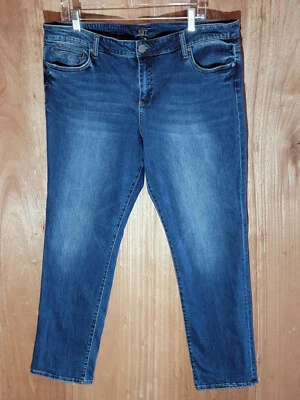 KUT from the kloth jeans womens size 16 slim straight stretch high rise blue - Image 1 of 4