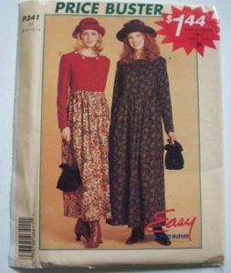 90's EASY Loose fitting dress pattern 341 size 8 10 12 14 UNCUT - Picture 1 of 2