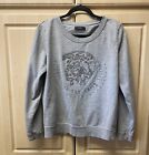 Diesel Gray Only The Brave Embellished Crewneck Sweatshirt Size Small