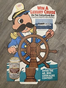 Vintage National Bohemian Beer Mr. Natty Boh Chesapeake Bay Display Easel Sign - Picture 1 of 9