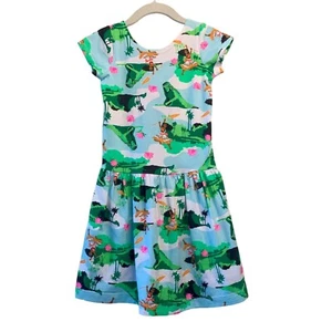 BONDS X DISNEY Moana Dress Girls 6 NWT Te Fiti Neon Pink Green NEW HTF RARE - Picture 1 of 7