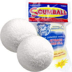 Scumball Surface Oil Absorber Removes Scum Oils from Pool Spa 2-pk Floating Ball - Picture 1 of 1
