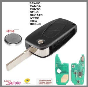 clé télécommande 3 Boutons vierge ID46 pour FIAT PUNTO GRANDE PUNTO DOBLO 500 - Foto 1 di 1